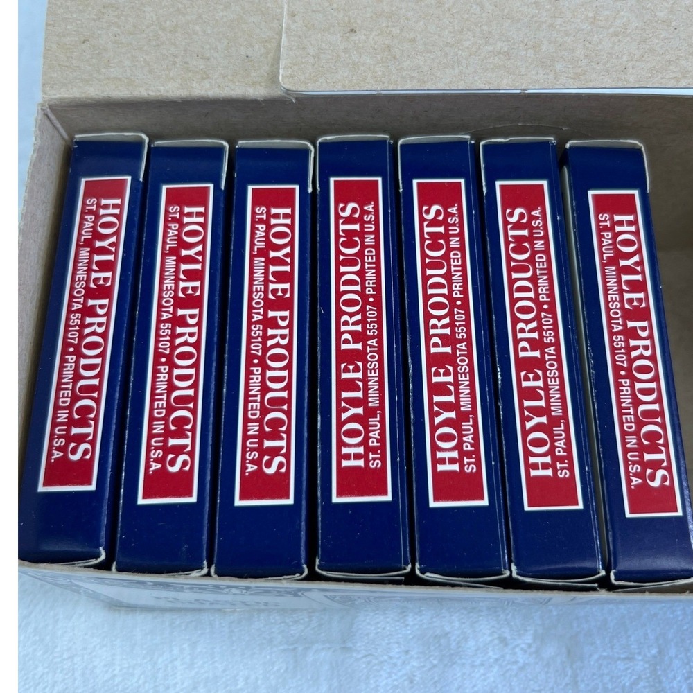 Lot of 7 Maverick Plastic Coated Poker Playing Cards Blue Vintage USA 1205